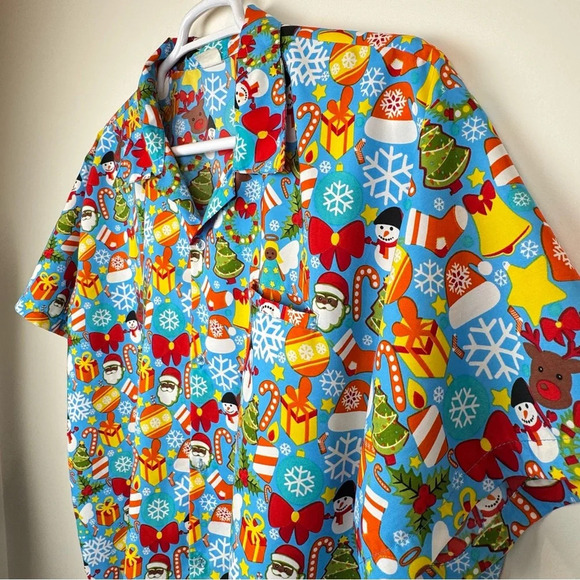 Festive Christmas Themed Hawaiian Shirt King Kameha 2XL Office Party - Picture 6 of 6